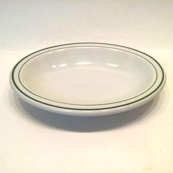 Other - Shenango Oval Bowl China Ironstone Restaurant Ware Green Rim White New Castle P